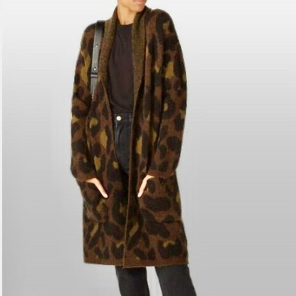Long Animal Print LONG Cardigan  SWEATER by Joe's Jeans Fits Small-Large - Picture 1 of 3